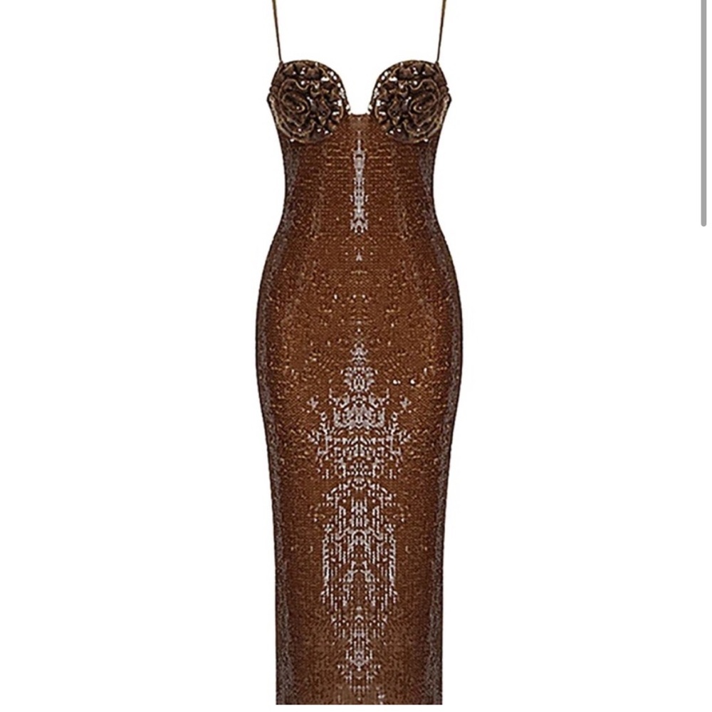 Maison Femalien brown sequin dress